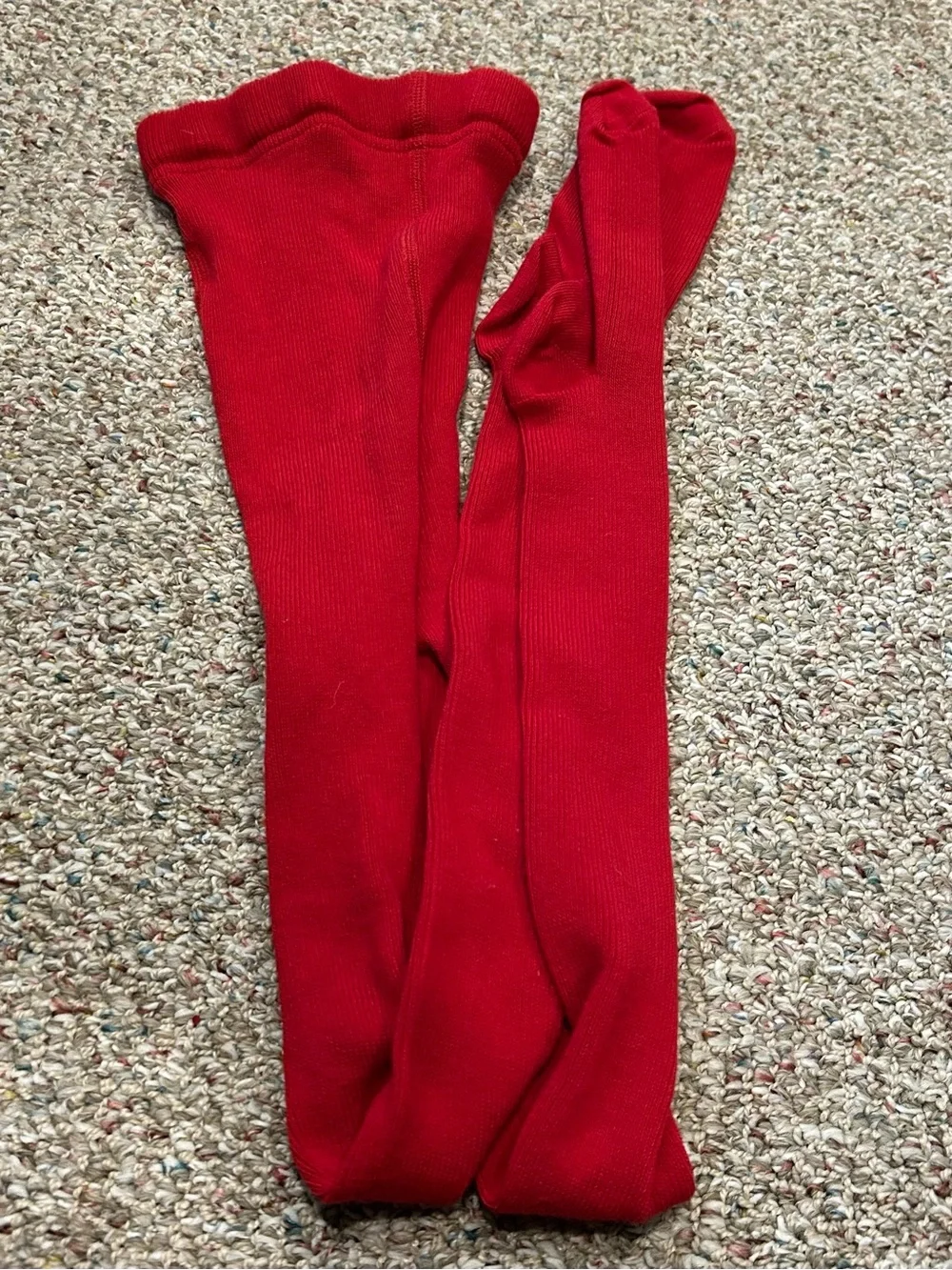 Hanna Andersson Red Ribbed Kids Tights